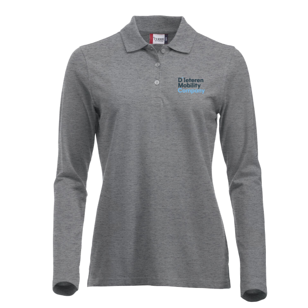 Long Sleeved Polo Lady Grey Melange