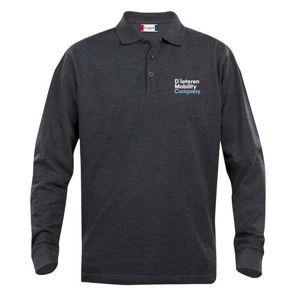 Longsleevedpolo Anthracite Melange